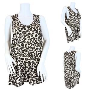 Monrow Leopard Print Tank Top NWOT SZ L $78